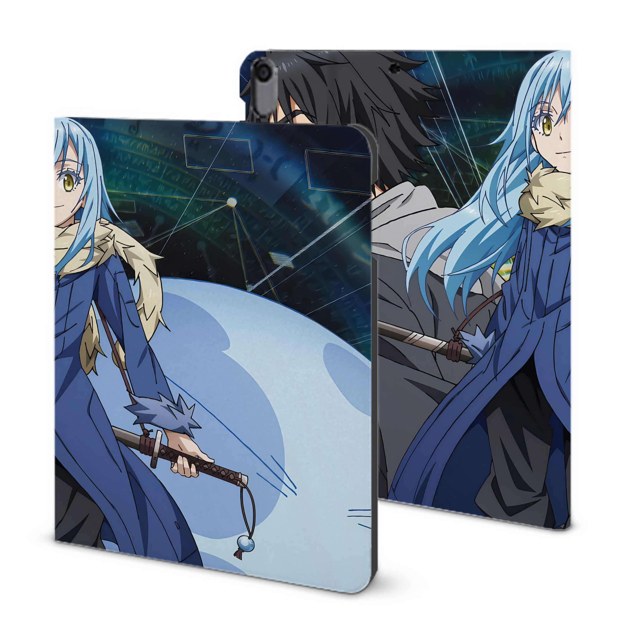 （画像用） 転スラ Regarding Reincarnated to Slime IPad ケース ブック型 PUレザー TPU 耐衝撃 軽量 薄型 ペン収納なし 全面保護 IPad 各モデル対応